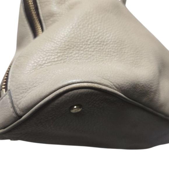 Tory Burch Tan Pebbled Leather Expandable Side Zip Tote - Picture 6 of 16